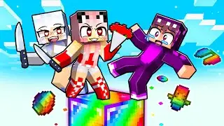 ¡ATRAPADO en UN SOLO BLOQUE OP con MIS FANS LOCAS! 🌈🥵 MINECRAFT ONE BLOCK con CHICAS