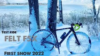 Felt F5X Cyclocross ride... First Snow of 2022 #anywhereispossible #shorts