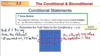 MATH 110 Sec 3.3: The Conditional and Biconditional (F2020)