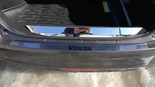 Хром накладка на задний бампер Веста