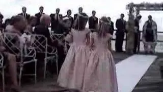 Flower Girl Libby walking down Scotty's aisle