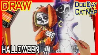 How to Draw Cat Nap and Dog Day in Hallowen 2024