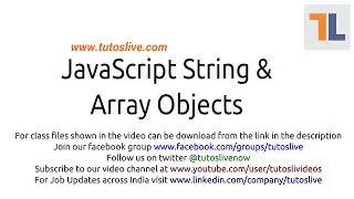 JavaScript String and Array Objects By Tutoslive