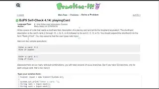 Java Practice It || 4.14 playingCard || if/ else statement, scanner, input, redundancy