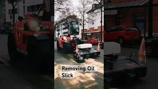 SENNEBOGEN 340 G telehandler helps removing oil slick 🚒💚