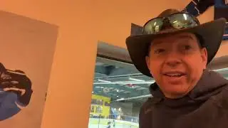 I walk around my lighting setup for shooting fast action ice hockey in Arosa Action Tour of 2024