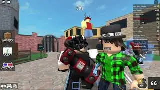 using a gun in the lobby of MM2