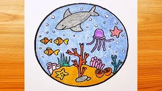 Underwater scenery drawing | Art of Kala