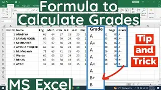How to Calculate Grades in MS Excel | Formula to Find Grades in MS Excel | Find Grades in MS Excel