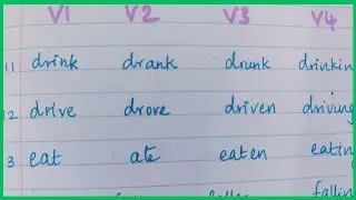 Verb forms in English v1 v2 v3 v4 | 60 common verbs in English | Verb list