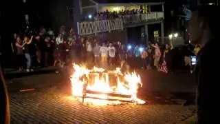 Couch fire on High st. at WVU for Osama's death