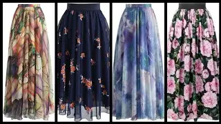 floral-printed net fabric Long maxi skirts - easy to stitch maxi skirts ideas - skirts style 2k20