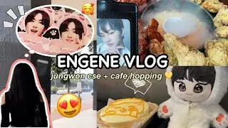 [엔진로그 ENGENE-loG] 🩷: jungwon cupsleeve event & birthday ad 🐱 + cafe hopping & bbq chicken