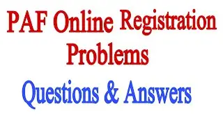 PAF Online Registration Process | PAF Registration Questions & Answers | GDP, CAE & Air Defence