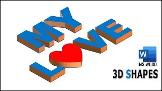 MS Word Tutorial: How to Create a 3D Logo in Microsoft Word 2024||3D Shapes Design Effect in MS Word