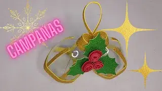 Decoración navideña/campanas con material reciclado
