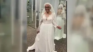 94-year-old tries on wedding dress for first time
