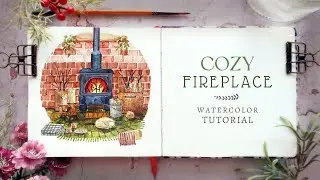 Cozy Fireplace: Watercolor and Ink Tutorial