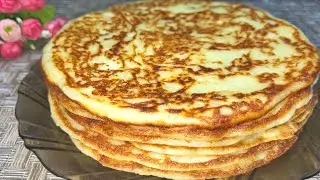 Вкуснейшие Творожные БЛИНЫ на Завтрак. Смешайте ТВОРОГ с Кефиром. Пышные Блинчики к ЧАЮ за 5 минут.