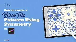 Create Blue Tile patterns using symmetry in Procreate