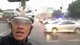 Weathered Ubereats Cyclist