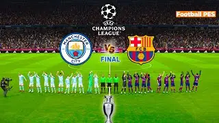 Barcelona vs Manchester City - Ft. Yamal, Haaland | UEFA Champions League Final - PES GamePlay