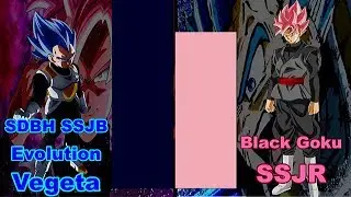 Dragon Ball SDBH Vegeta VS Black Goku Power Levels