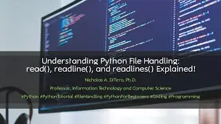 Understanding Python File Handling: read(), readline(), and readlines() Explained!  - 040924A01
