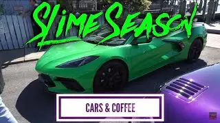 Maryland Cars & Coffee - Crazy Slime Wrapped C8!! ( GTR's, 458's, & More )