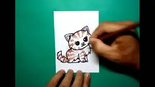 How to draw a cute ginger kitten