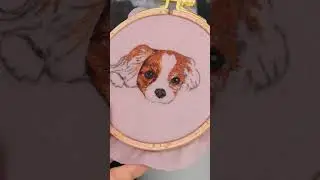 Вышивка гладью портрет собаки / Hand embroidery portrait 