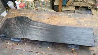 Tung oils sheen on shou sugi ban cypress