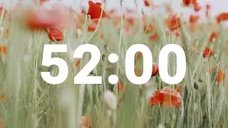 52 Minute Timer with Soothing Music | Stress Relief Countdown Clock