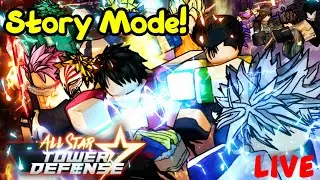 Roblox | All Star Tower Defense | Story Mode Grind! ( Live Stream )