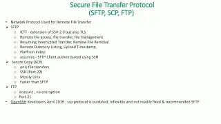 File Transfer Protocols (SFTP, SCP, FTP)