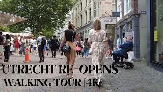 Utrecht Centrum Walking Tour [4K] | Utrecht re-opens after lockdown | Saturday Market in Utrecht