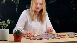 UNIDRAGON Dřevěné puzzle iridescent chameleon velikost M