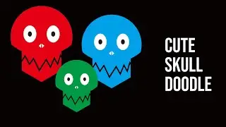 Drawing Cute Skull Doodle Character in Coreldraw