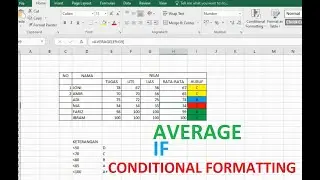Hasil nilai rata-rata | memberi nilai A, B dst | memberi warna cell otomatis sesuai nilai di Excel