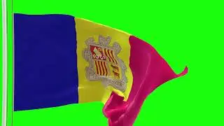 Andorra green screen flag video