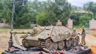 Battle of Berlin 1945 jagdpanzer 38(t) hetzer diorama 1/35 Tamiya kit