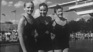 1956 Patricia McCormick wins finals in the womens diving Olympic qualifications in Detroit