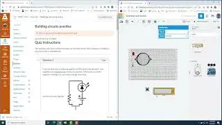 Practice circuit: making LED flashlight in TinkerCAD