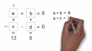 Can you find the 4 unknowns in this fun math problem?