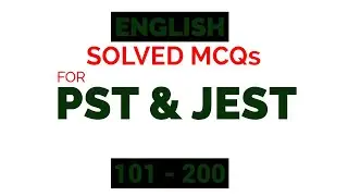 PST JEST Practice Test 3 English | PST JEST Test Preparation