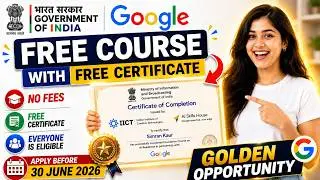🔥Government of india & Google  Launched Free Al Course with Certificate 2026 📚