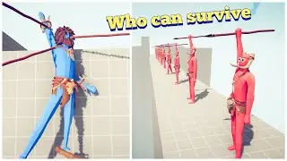 Who Can survive?! 10x Spear Thrower vs Every Faction TABS