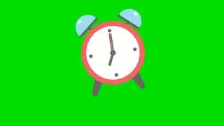 Cartoon alarm clock ringing animation || Green Screen Background Video