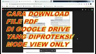 CARA DOWNLOAD FILE PDF DI GOOGLE DRIVE YANG DIPROTEKSI/MODE VIEW ONLY
