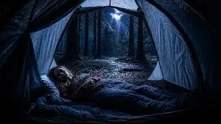 This Cozy Rain Night Will Knock You Out Fast ⛺ Heavy Rain on Tent Sleep Sounds Black Screen